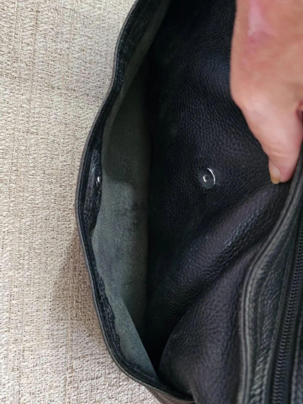Furla Black Genuine Leather Studded Crystal Hobo Shoulder Bag
